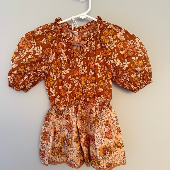 Zimmermann Girls Andie Spliced Orange Dress Size 6 Kids NWT New - Picture 1 of 5